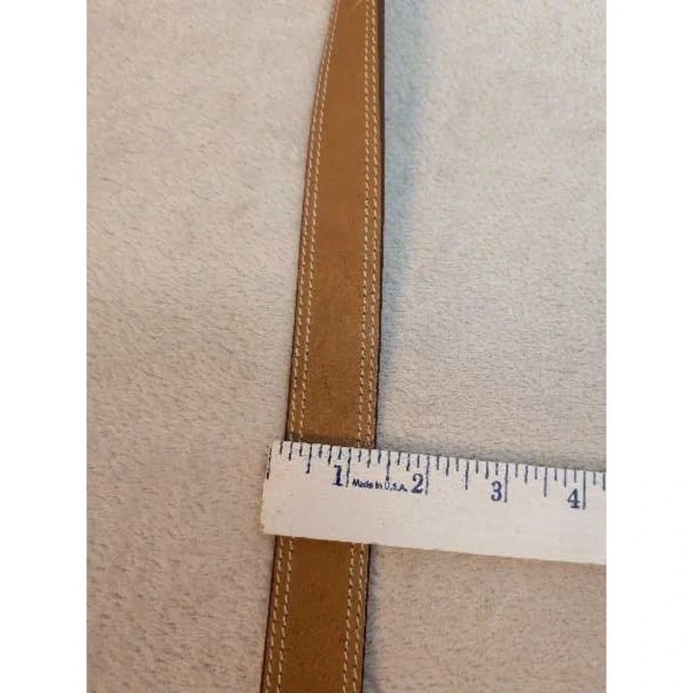 Brown Leather Western Belt Concho Buckle Stitching Men Size 40